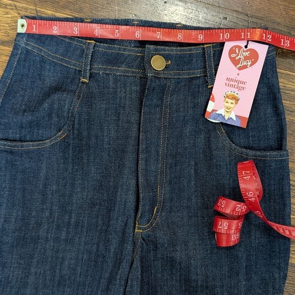 NWT Rockabilly XS & S Retro Cropped Jeans- "I Love Lucy" by Unique Vintage - Picture 3 of 13
